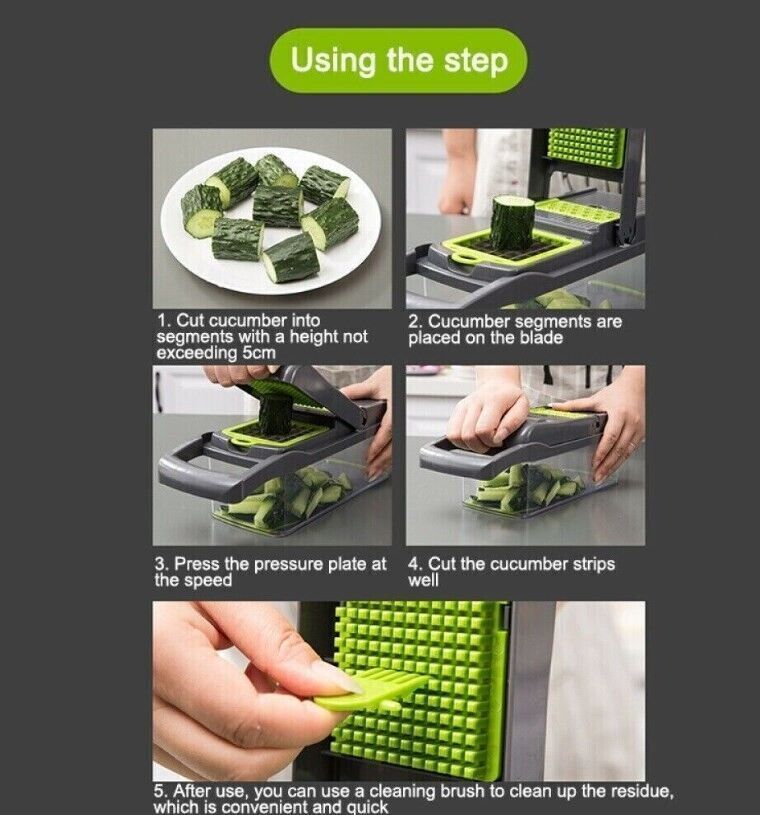 15-Piece Multi Vegetable Slicer Set – Kitchen Grater, Slicer, Inserts & Egg Separator