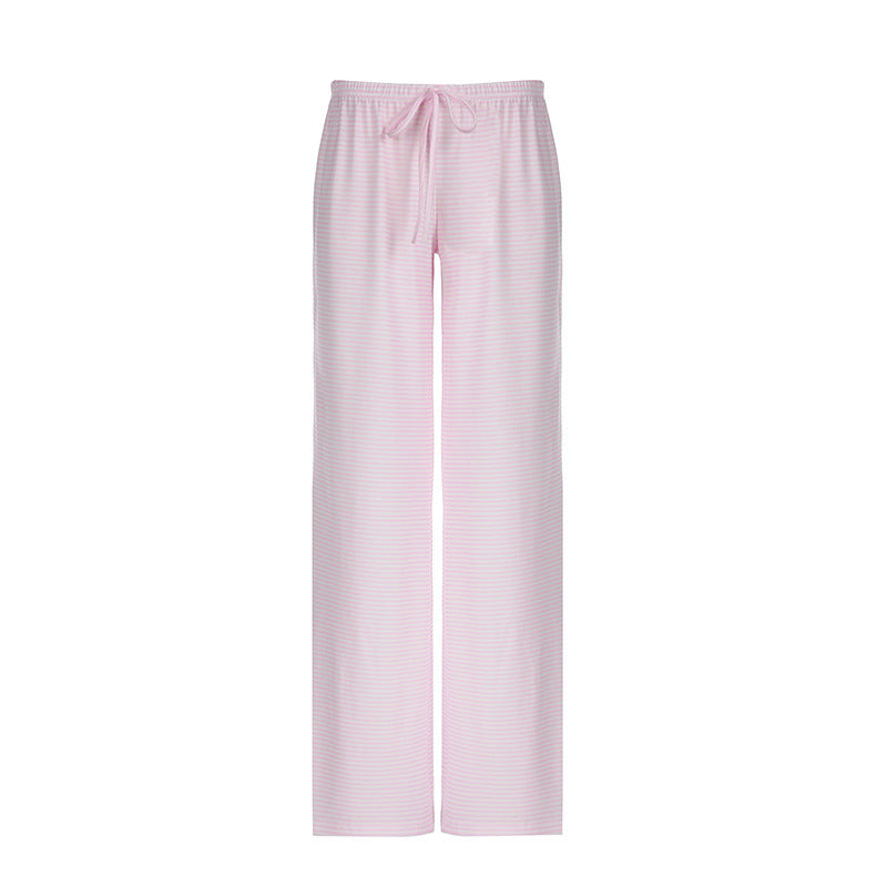 Women’s Striped Wide-Leg Pants – Y2K Lace-Up High-Waist Casual Trousers