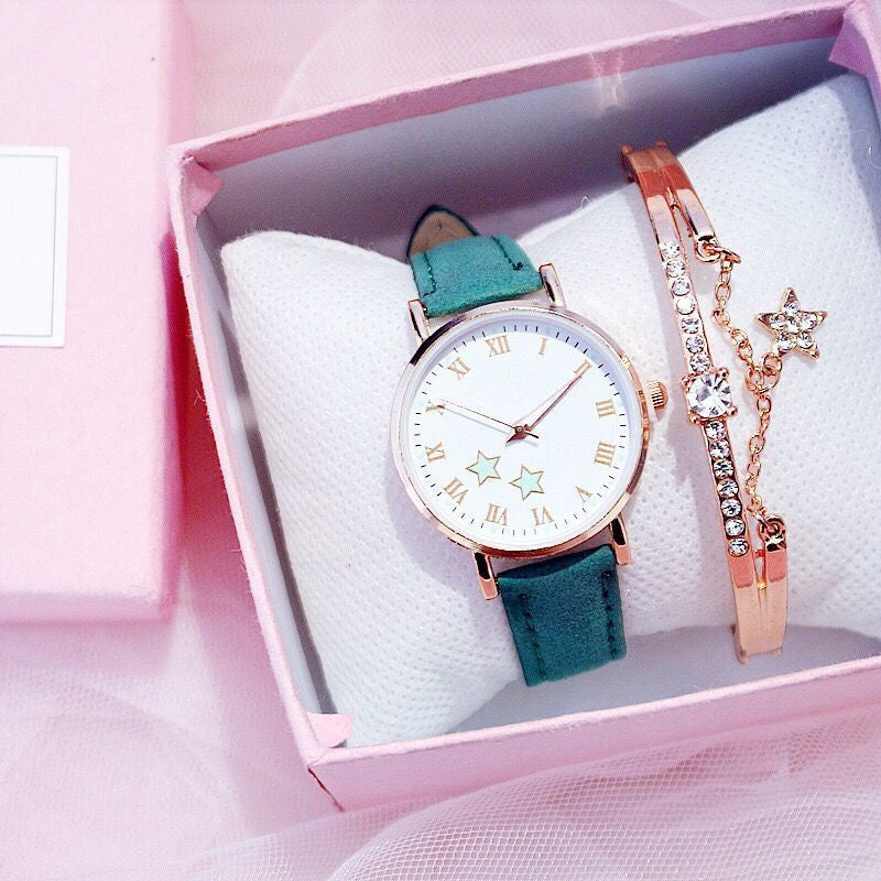Simple Retro Round Dial Women’s Quartz Electronic Watch
