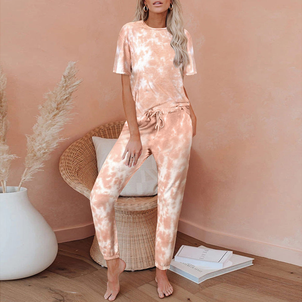 Tie Dye Print One Piece Pajamas Loungewear