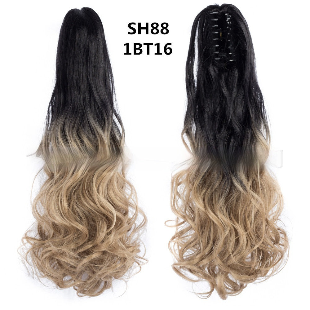 Colorful Long Curly Clip-On Ponytail Wig – Vibrant & Heat-Resistant