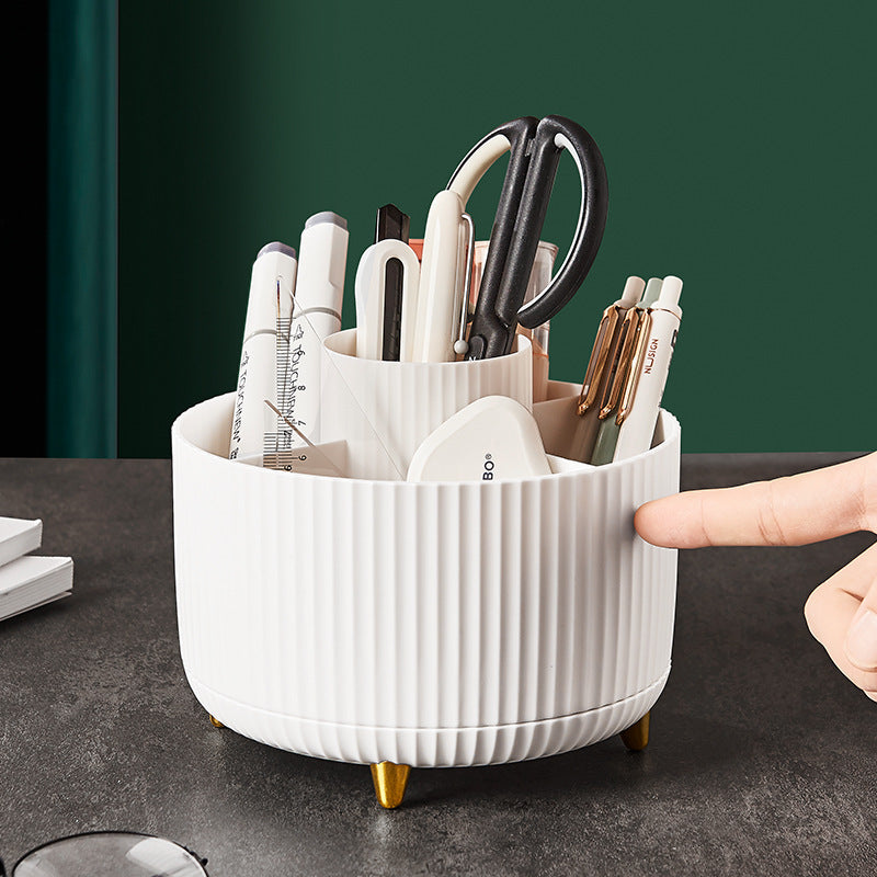 Desktop Swivel Makeup Brush Organizer – Rotating Cosmetic Storage Holder