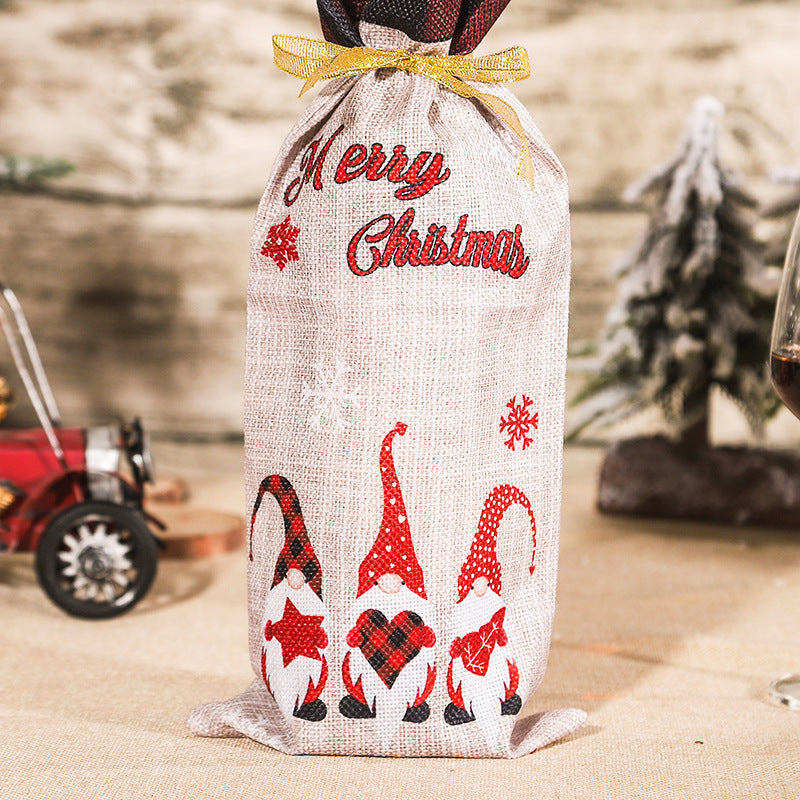 Christmas Decorations Cartoon Cute Bottle Cover Dress Up