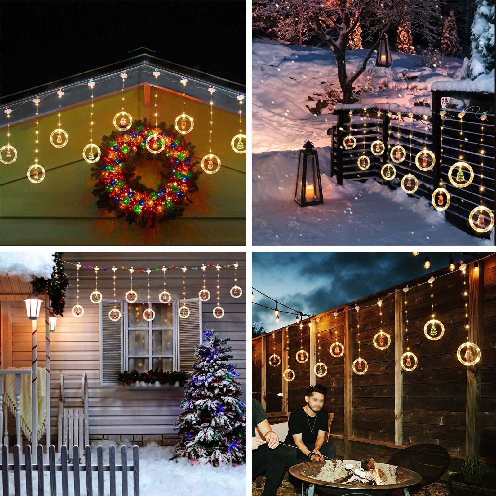 LED Christmas Curtain Lights Indoor Decoration Flashing String Lights