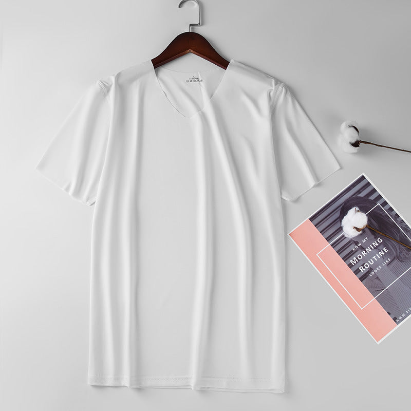 Men's Thin Ice Silk Seamless Short Sleeve T-shirt