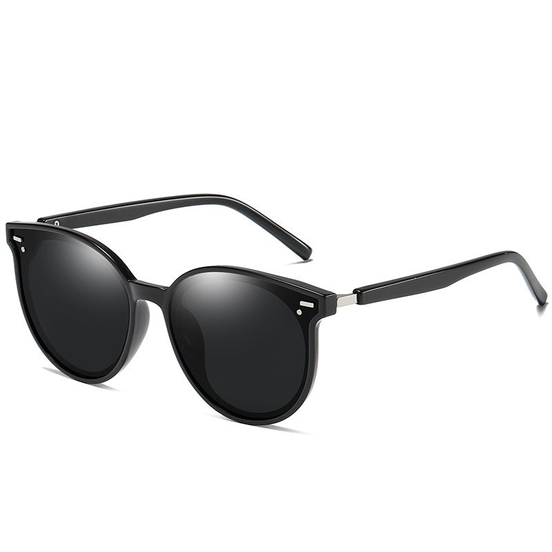 Fashion Round Frame Polarized Sunglasses – UV Protection
