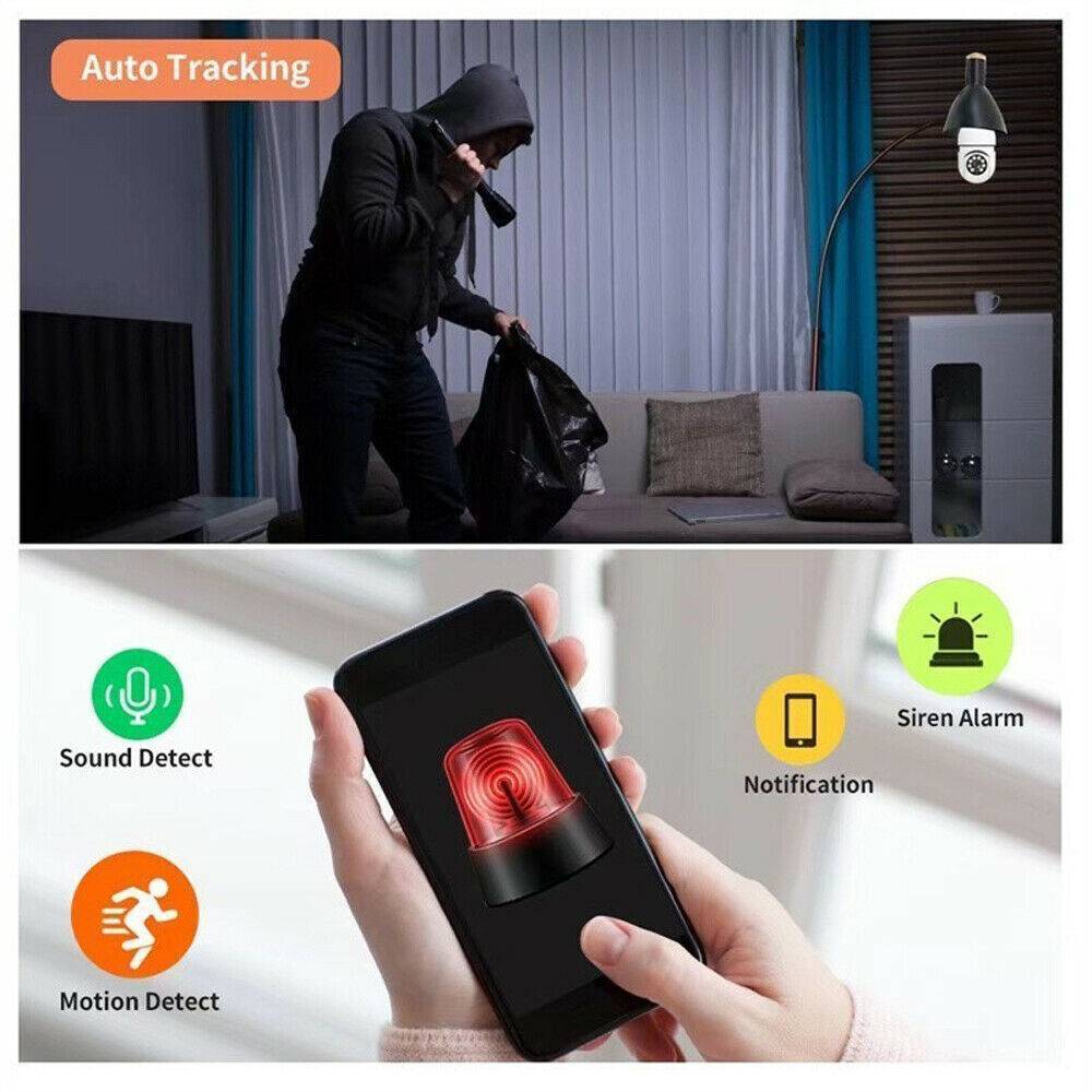 Plastic E27 Light Bulb Camera 1080P Wireless Home Security