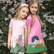 Girls' Skirt Cartoon Printed Cotton Dress