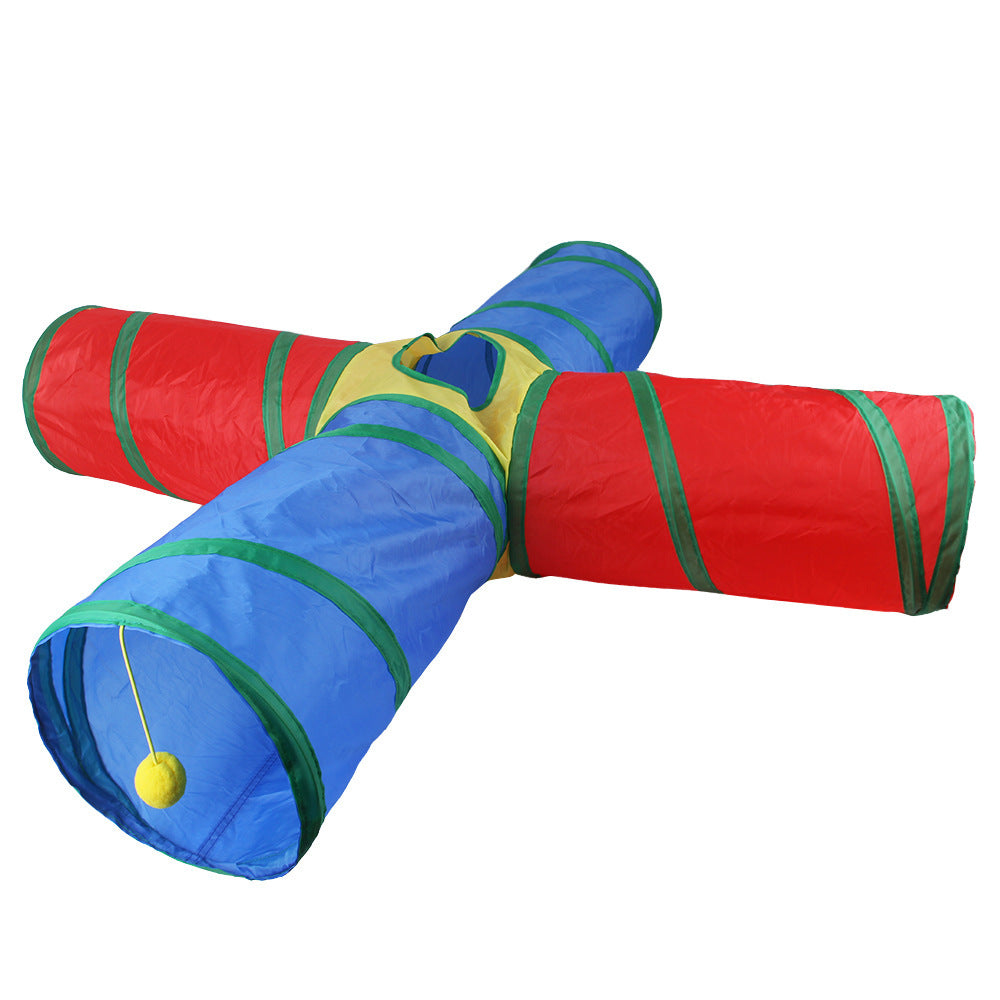 Pet Tunnel Cat Rainbow Interactive Toy