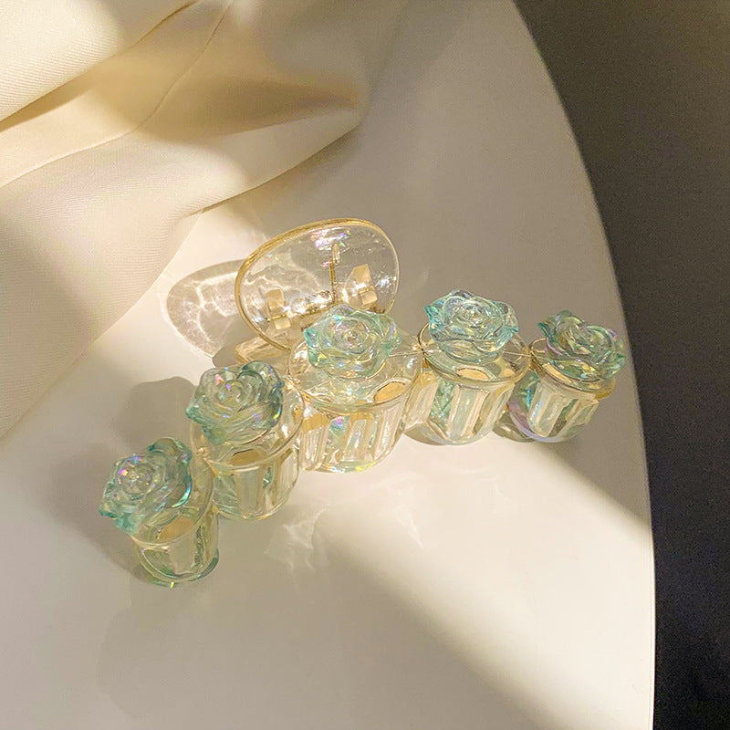 New Small Fragrant Wind Camellia Temperament Back Of The Head To Grab The Clip