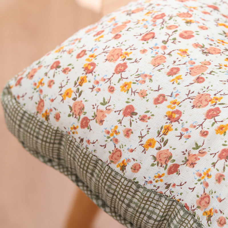 Cotton Floral Seat Cushion Thickened