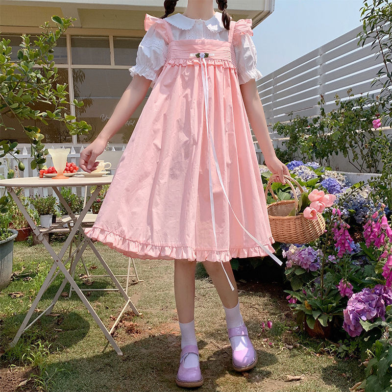 Little Flying Sleeve Sleeveless Suspender Dress