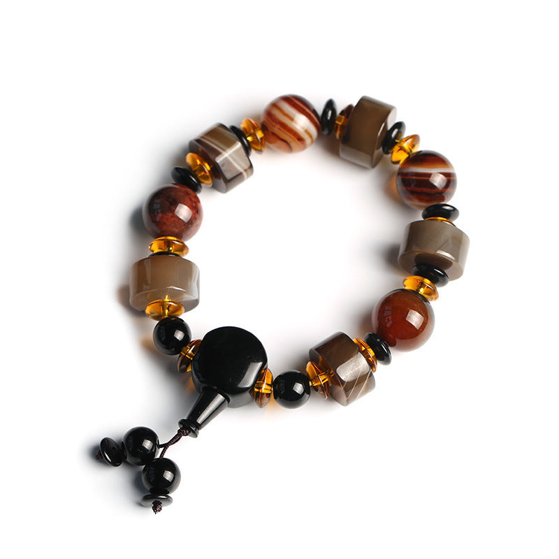 Original Natural Twining Line Old Agate Bracelet
