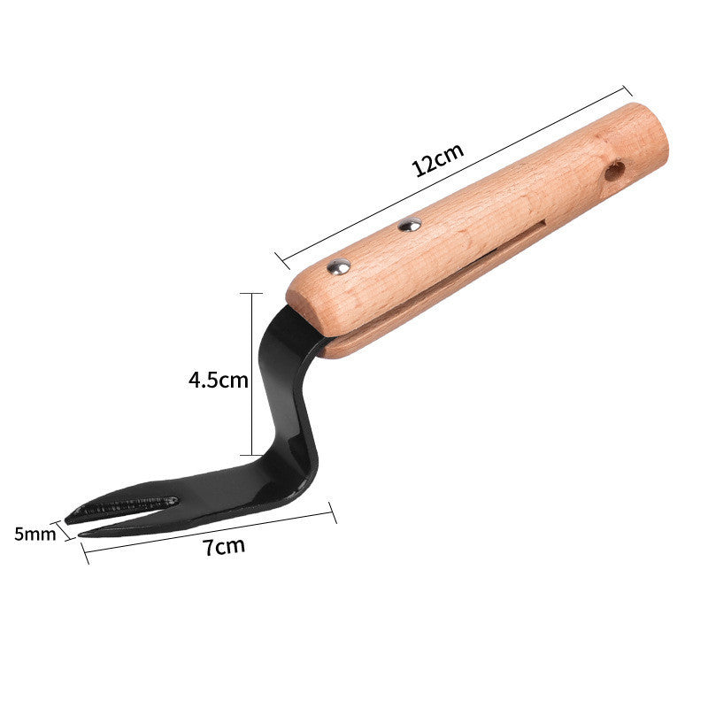 Lightweight Carbon Steel Garden Weeding and Seedling Rooting Tool with 12cm Handle