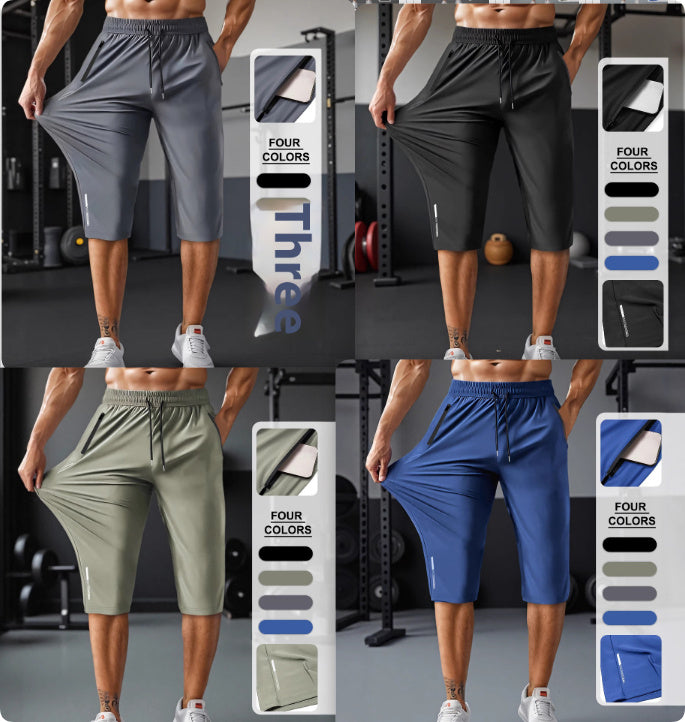 Men’s Ice Silk Pants – Quick-Drying Stretch Casual Trousers