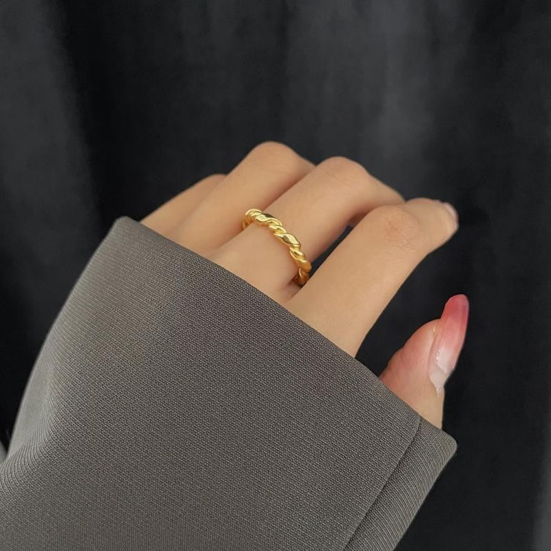 Twist Cord For Braiding Ring Women's Minimalist Design Japanese And Korean All-match Niche