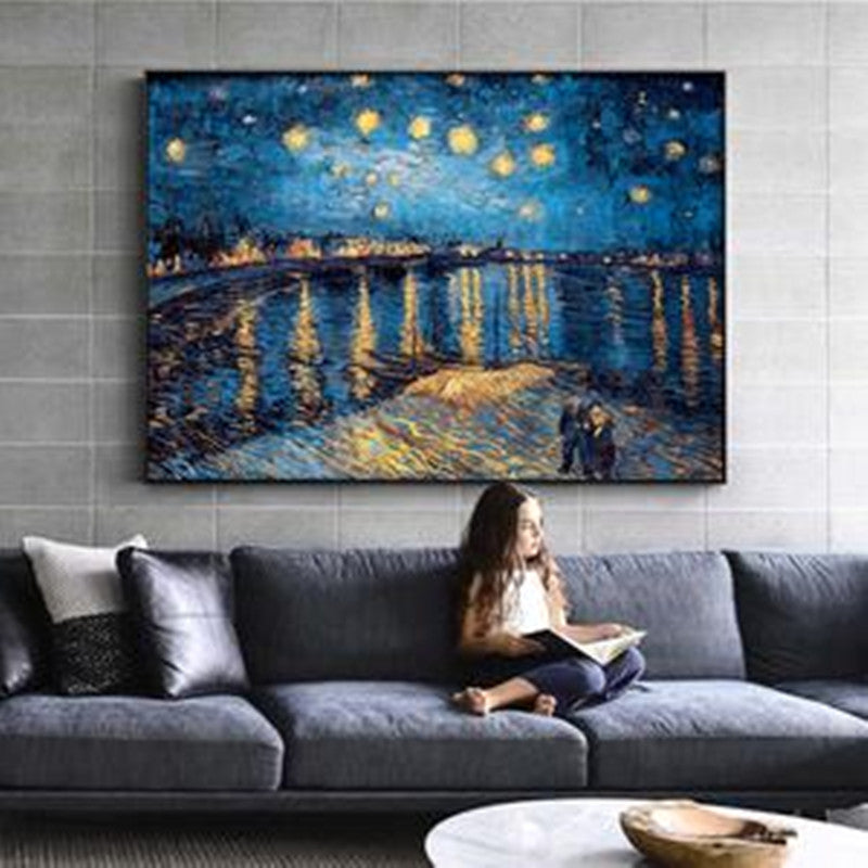 Starry Night Canvas Painting Home Decorations