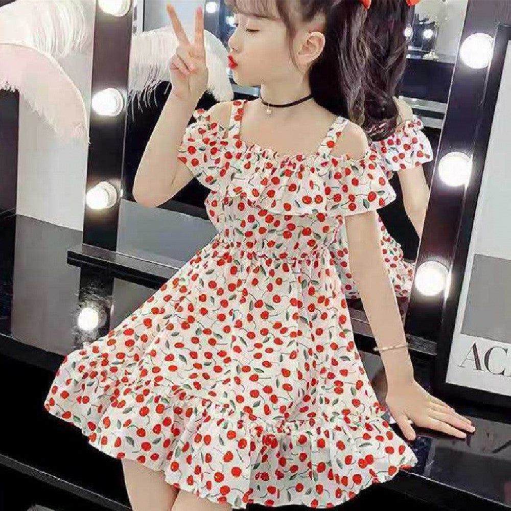 Girls Floral Cotton Aline Skirt Regular Fit Princess Summer