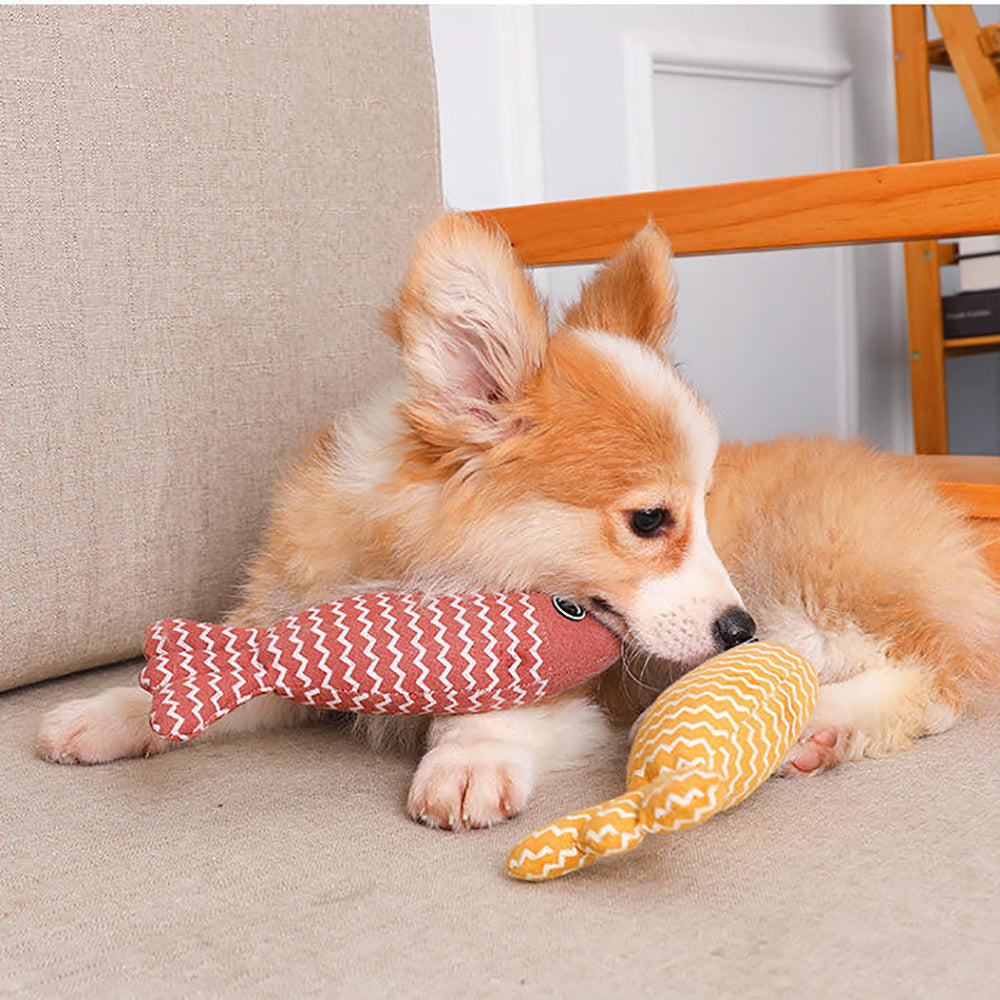 Soft Durable Burlap Catnip Fish Toy with Crinkle Sound for Interactive Indoor Play