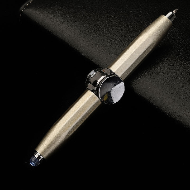 Creative LED Spinning Ballpoint Pen with Decompression Gyro for Office and School
