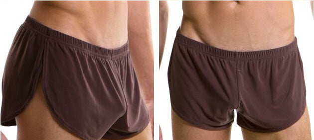 Men's Silky Nylon Round Edge Sports Underwear Solid Regular