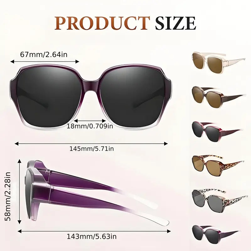 Unisex Dual-Use Clip-On Rectangular Glasses