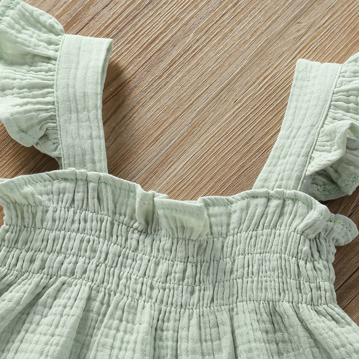 Girls’ Solid Color Sling Top with Hot Pants – Summer Baby Outfit Set