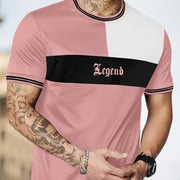 Color Block Round Neck 3D Short Sleeved