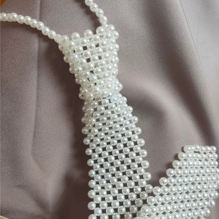 Women's Imitation Pearl Tie Body Chain