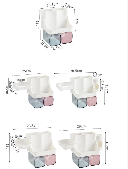 Suction Toothbrush Holder & Shelf – No-Drill Bathroom Organizer