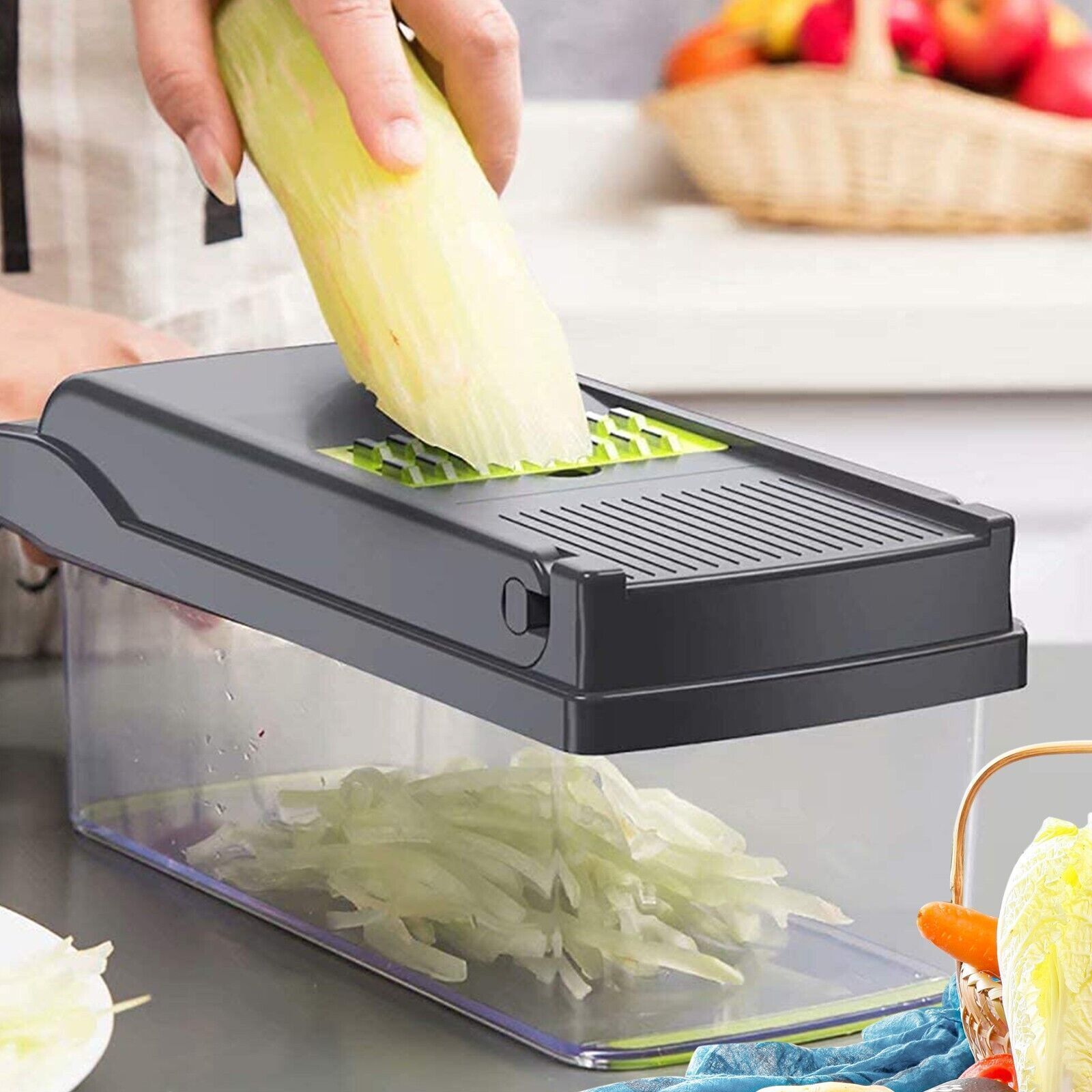 15-Piece Multi Vegetable Slicer Set – Kitchen Grater, Slicer, Inserts & Egg Separator