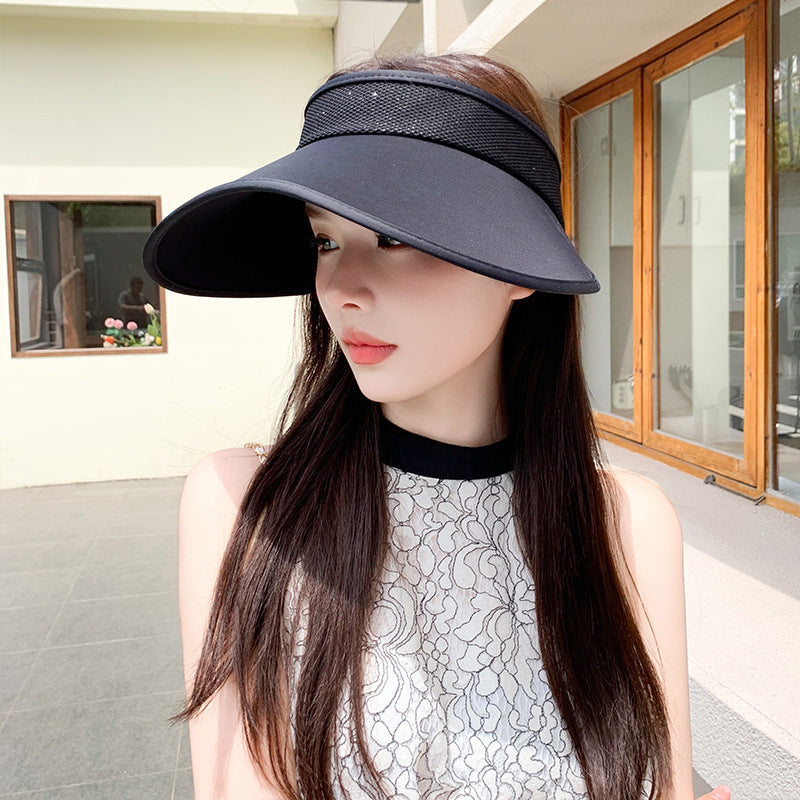 Breathable Two-Tone Peach Shape Big Brim Sun Visor Cap for Summer UV Protection