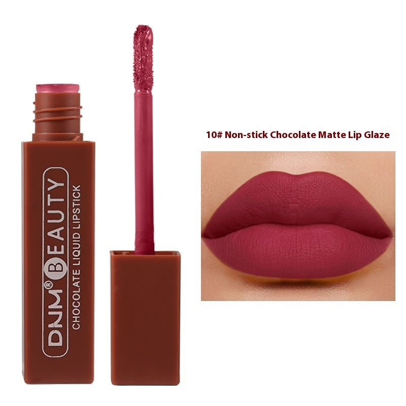 Silky No Stain On Cup Chocolate Lip Lacquer Long-lasting Matte Waterproof