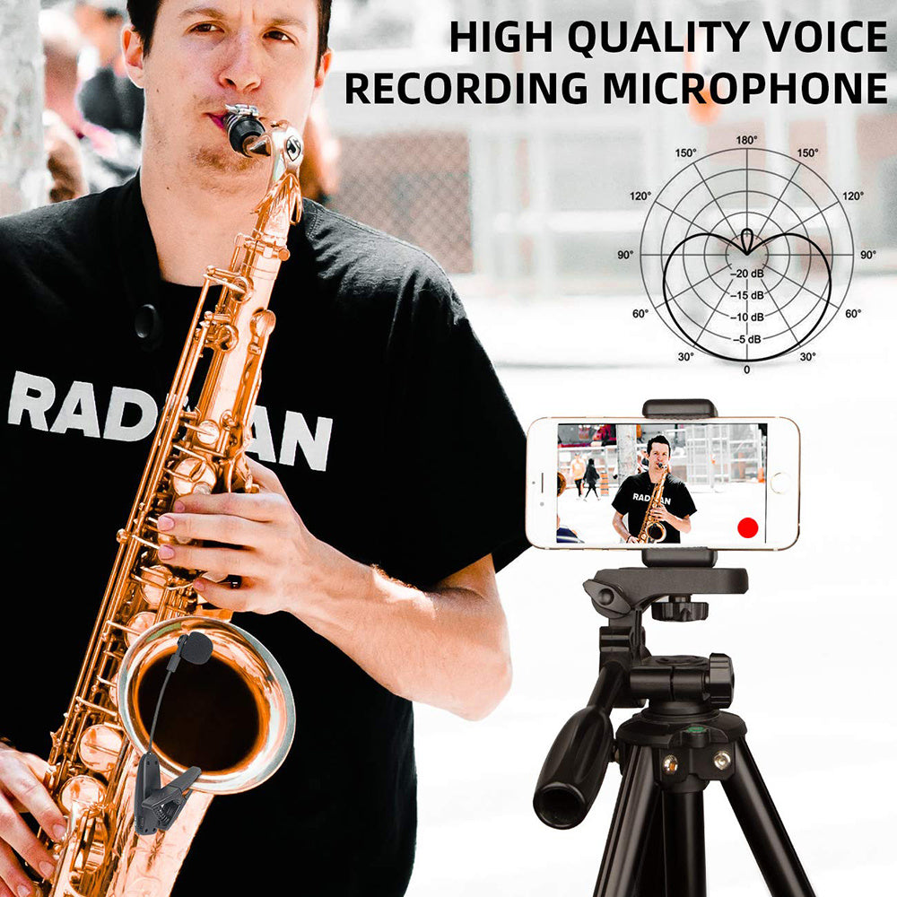 Saxophone Wireless Microphone Clipped To The Instrument