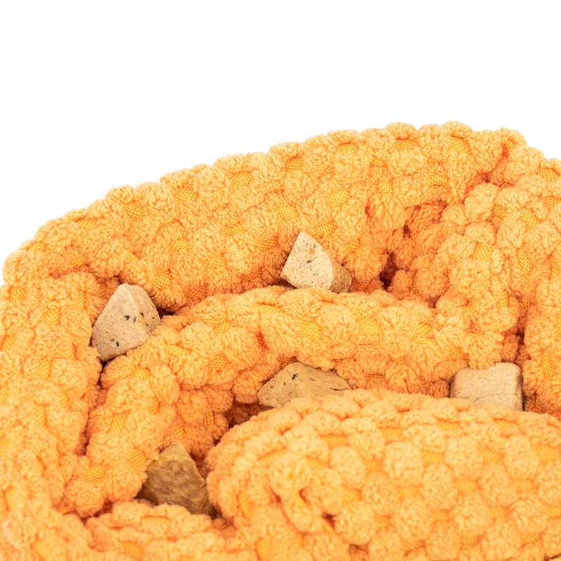 Plush Snail-Shaped Squeaky Dog Snuffle Toy for Treat Dispensing and Brain Enrichment