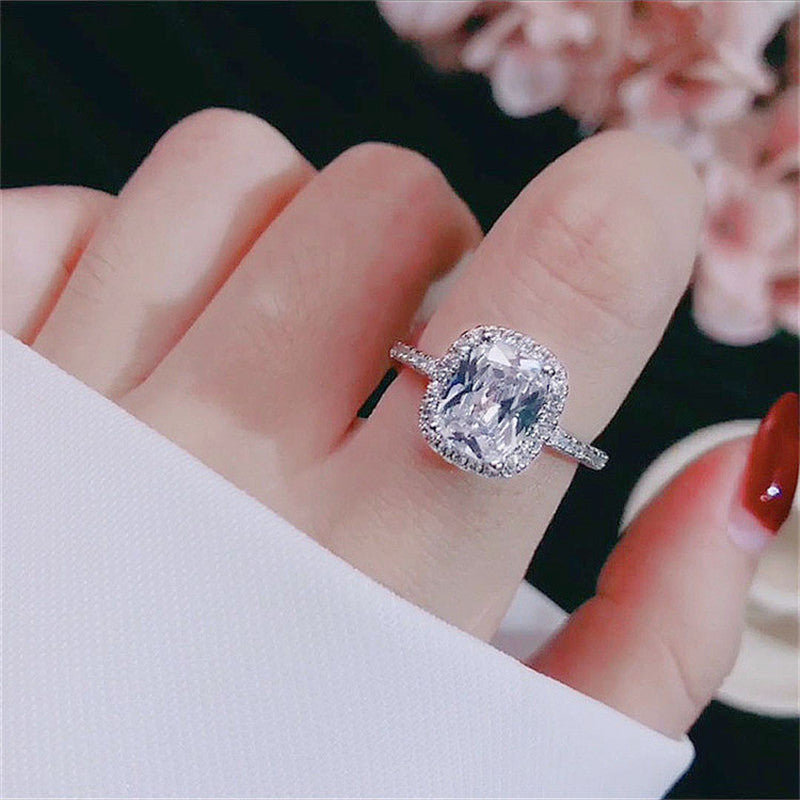 Womens Engagement Rings White Gold Alloy Trendy Anelli