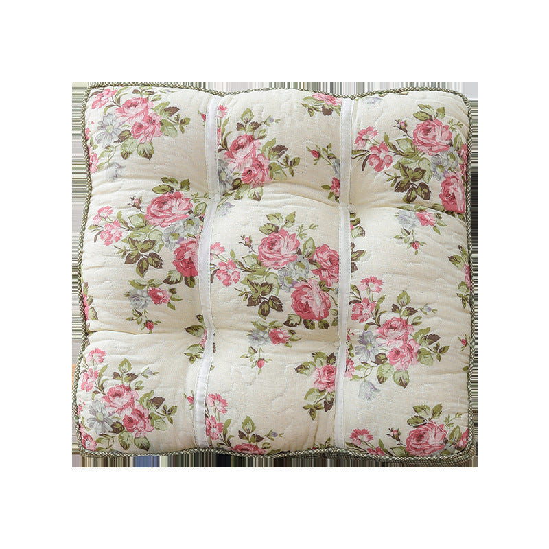 Cotton Floral Seat Cushion Thickened