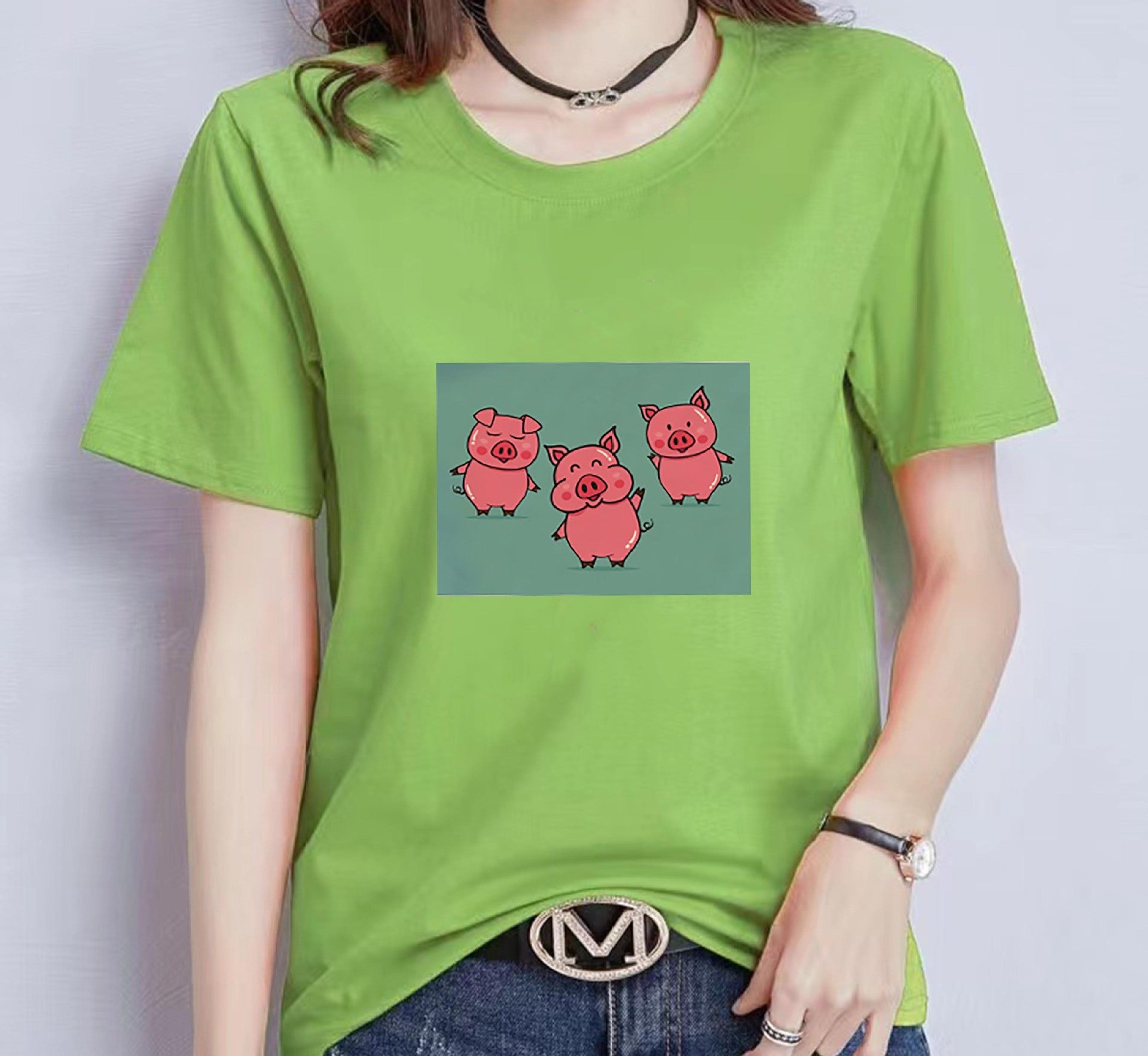 Fashionable Loose Fit Printed T-Shirt for Women – Casual Summer Top