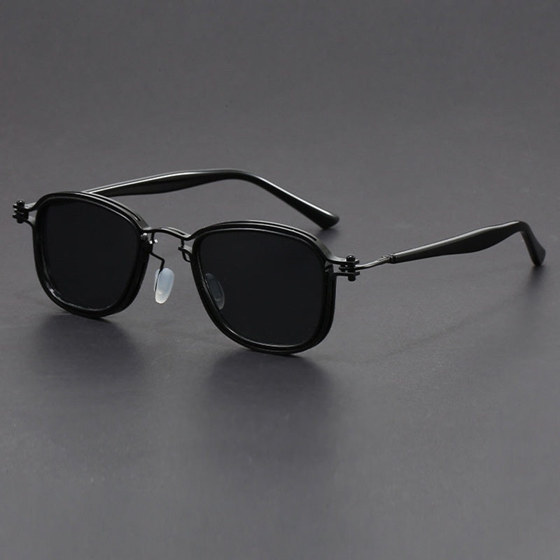 Retro Square Frame Metal Sunglasses