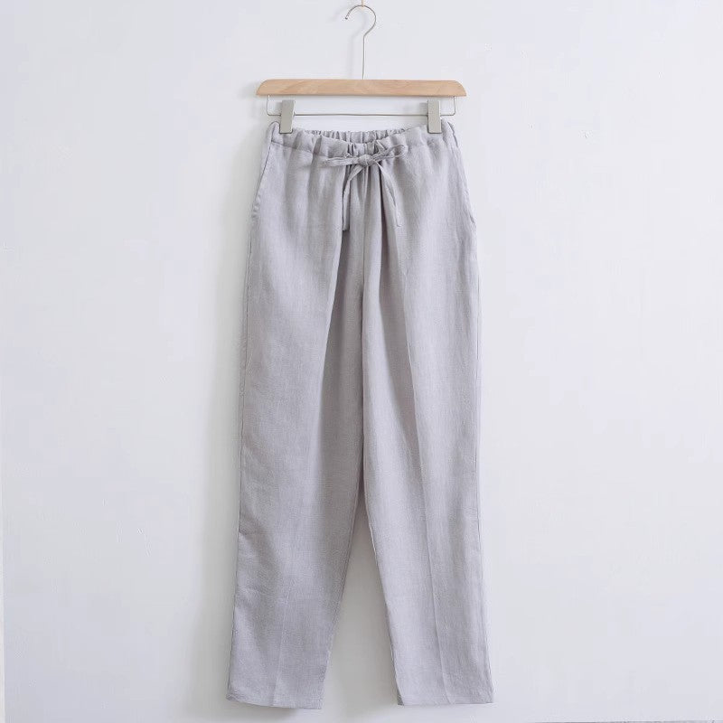 Men’s Cotton Linen Wide-Leg Pants – Lightweight Summer Casual Trousers