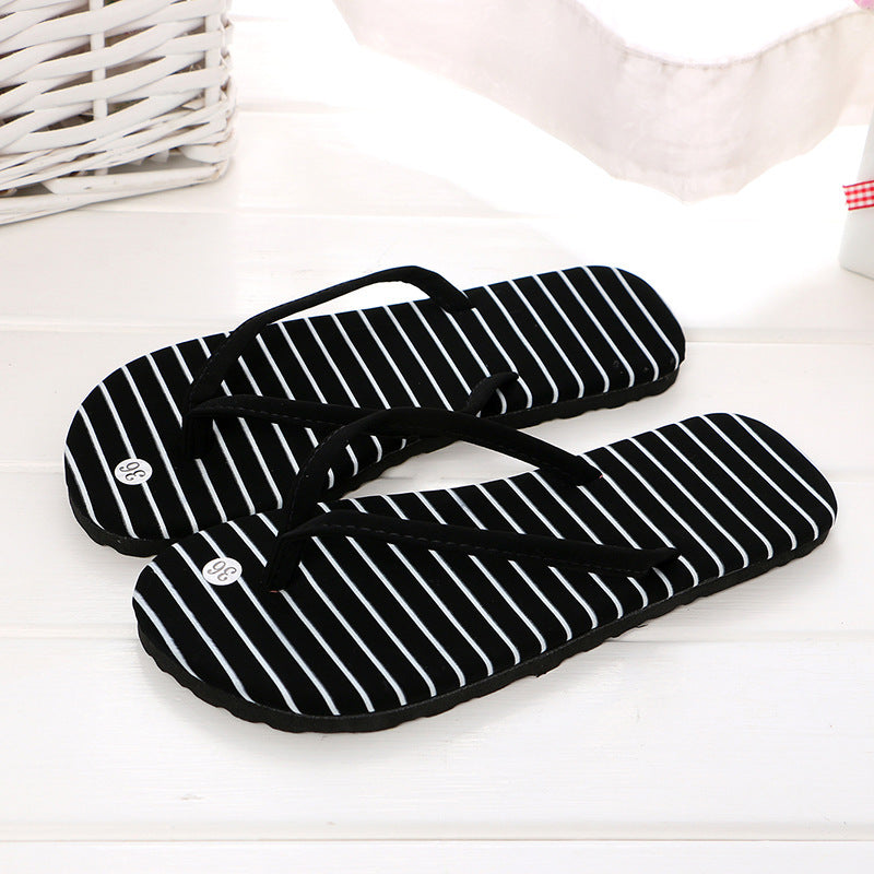 Women's Striped EVA Flip Flops Casual Sandals Beach