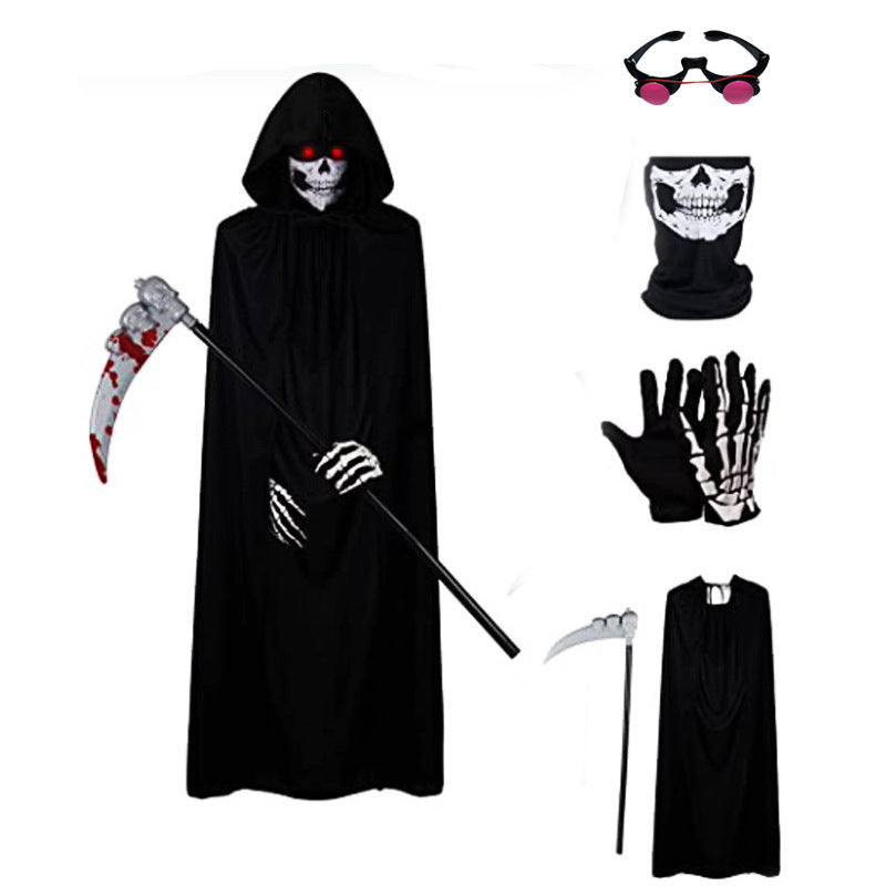 Kids Black Cloak Costume – Halloween Party Wizard Robe Outfit