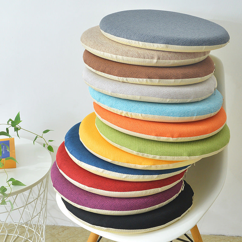 Round Linen Memory Foam Slow Rebound Seat Cushion