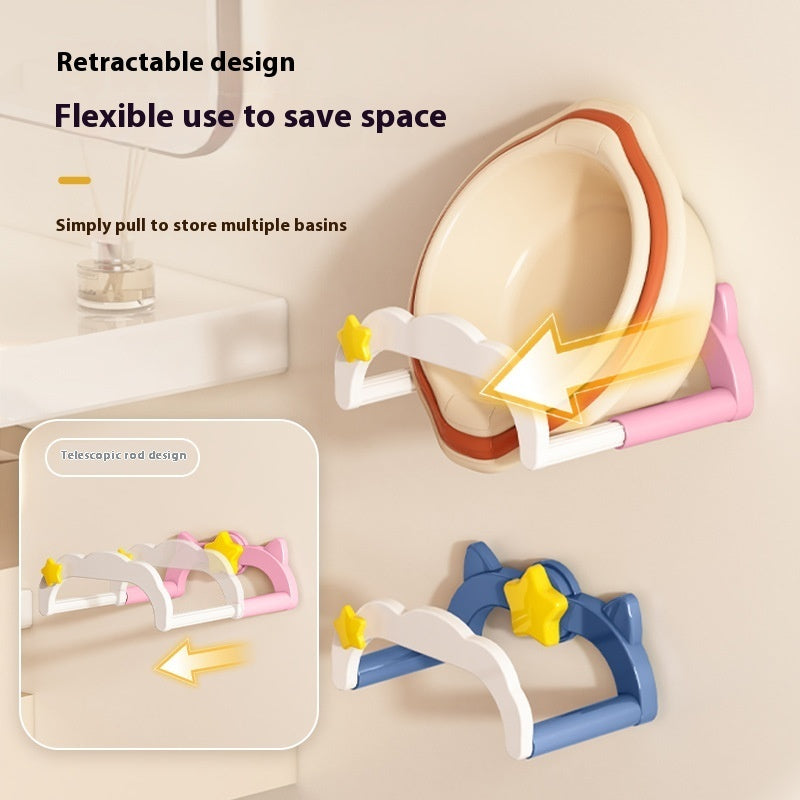 Cute Wall Hanging Punch-free Strong Load-bearing Washbasin Shelf