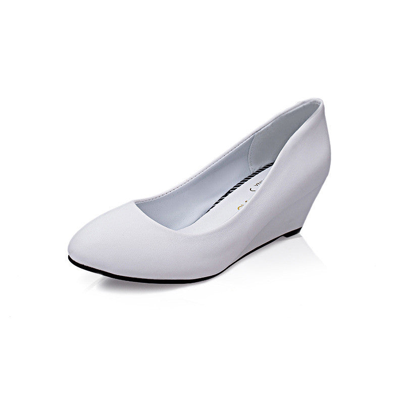 Bowknot Round Toe Wedge Single Shoes Women