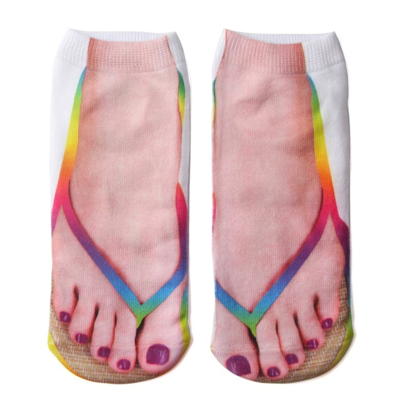 3D Printed Cartoon Flip Flop Socks for Couples