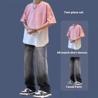 Pink Top And Black Gray Pant