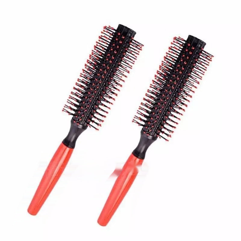 Black & Red Hair Curling Comb – Heat-Resistant Plastic Styling Tool