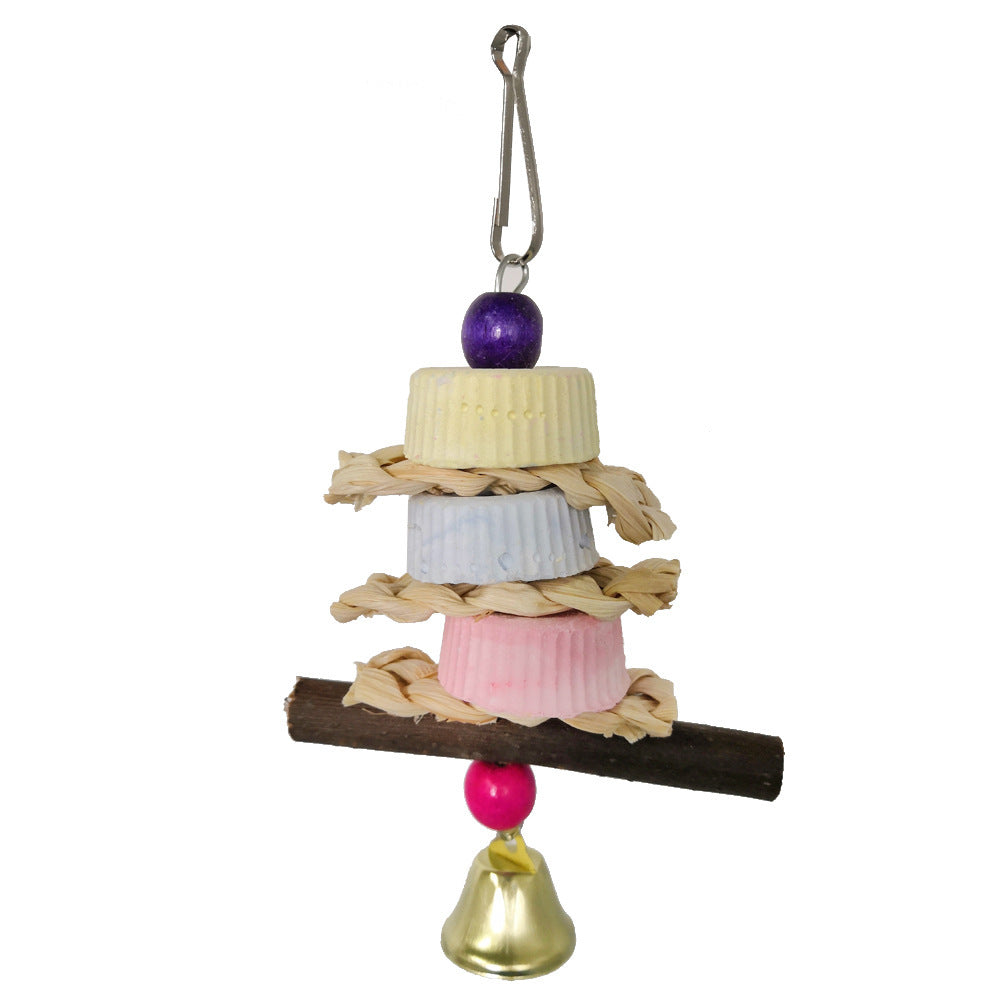 Parrot Calcium Supplement Bite Grinding Stone Bite String Straw Corn Husk Toy