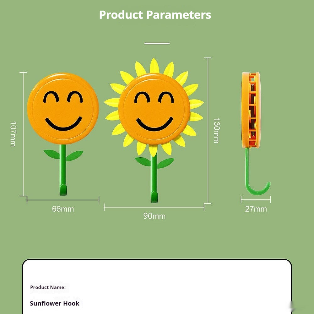Creative Cartoon Hook Retractable Flowering Sunflower Behind The Kitchen Door Punch-free Refridgerator Magnets